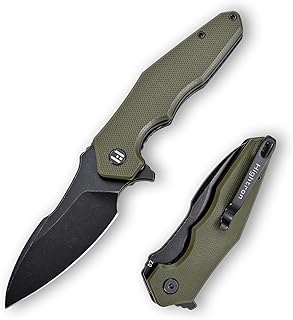 Hightron Mini Ventura Folding Pocket Knife, Flipper's Pocket Knife for EDC, 7.24 cm Stonewashed D2 Blade Plus G10 Handle, ...