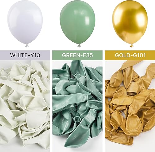 Miniatura 4 de PartyWoo Kit de arco de globos verde salvia, guirnalda de 152 piezas de diferentes tamaños de 18, 12, 10, 5 pulgadas, globos bohemios de confeti