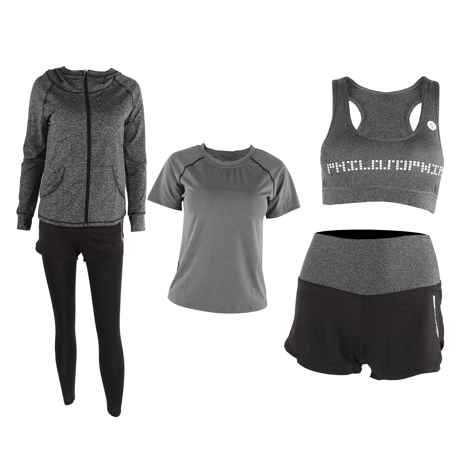 Set da Yoga da Donna 5 Pezzi, Comodo Abbigliamento Sportivo Elasticizzato per Yoga e Fitness, Materiale in Poliestere Ad Asciugatura Rapida, Adatto per L'allenamento e L'uso Quotidiano
