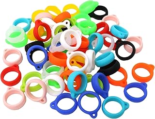 Honbay 66PCS Anti-Lost Silicone Rings Holder Silicone Bands Multipurpose Carrying Kit for Pens Device Office or Daily Sport (11 Color, Diameter: 13mm)