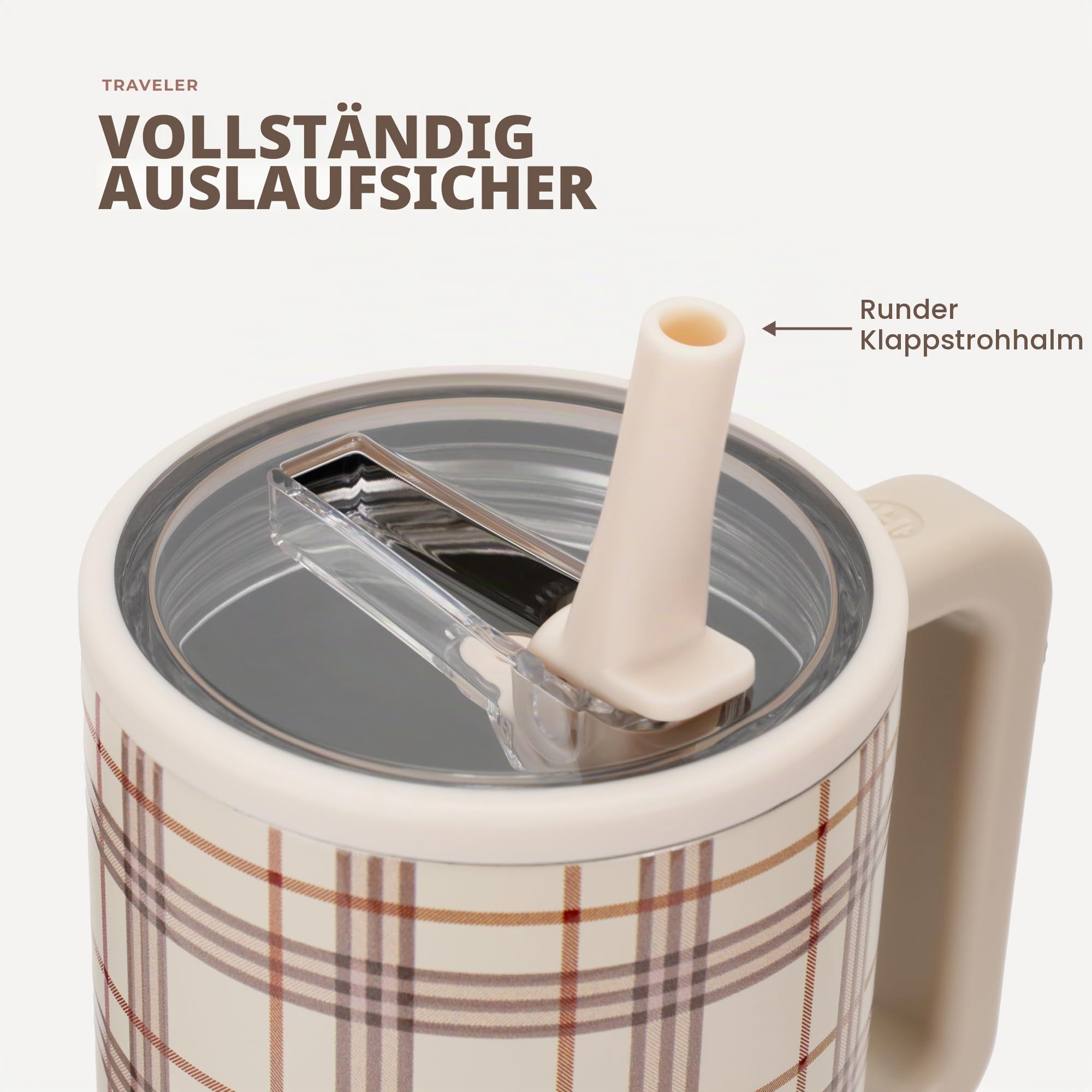 HydroJug Traveler Isolierter Becher mit Griff und Strohhalm, 900 ml, Blau
