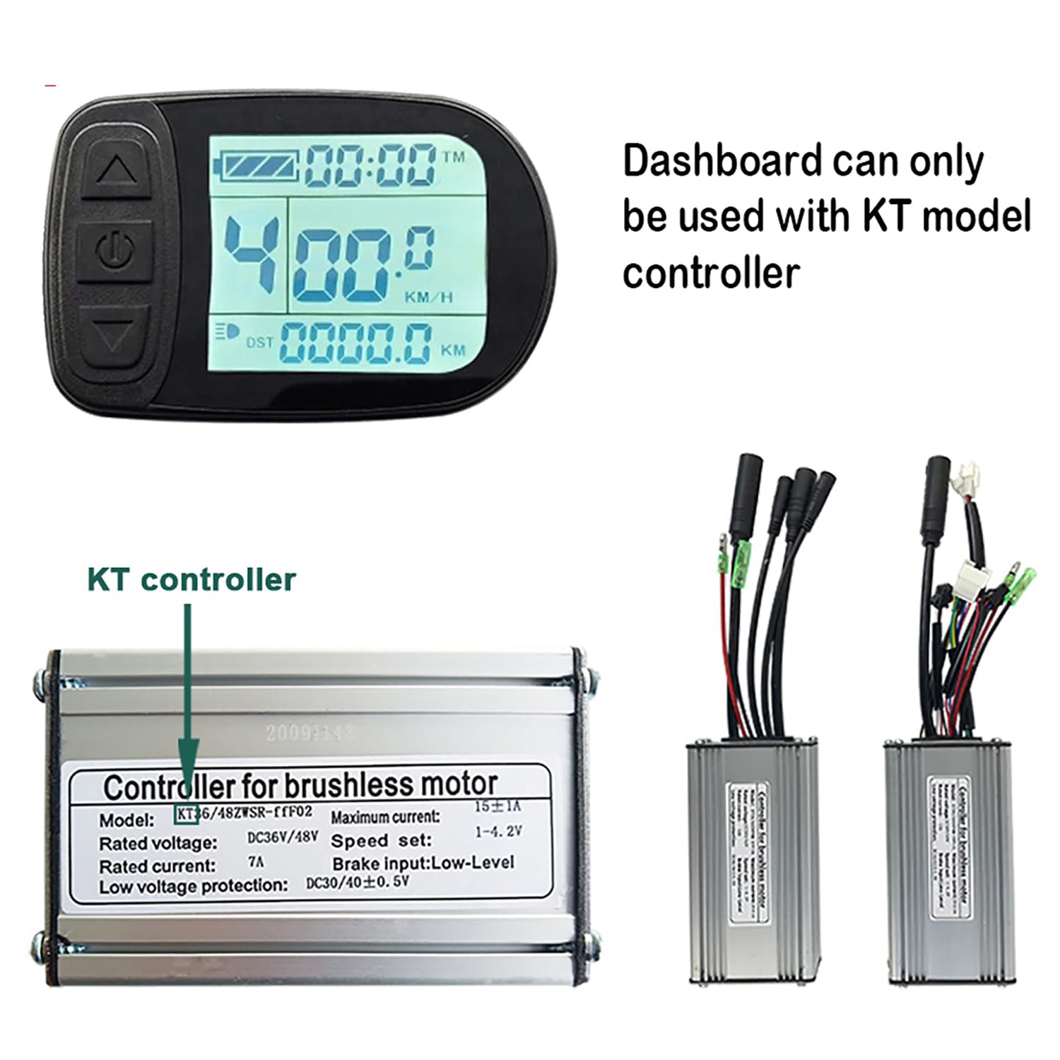 SNHMFUH Electric Bike KT LCD-5 Display,Mountain Bike Dashboard LCD Display 24V 36V 48V Electric Bicycle LCD Display E-Scooter Riding Status Display for KT Controller for e-Bike Conversion,Black