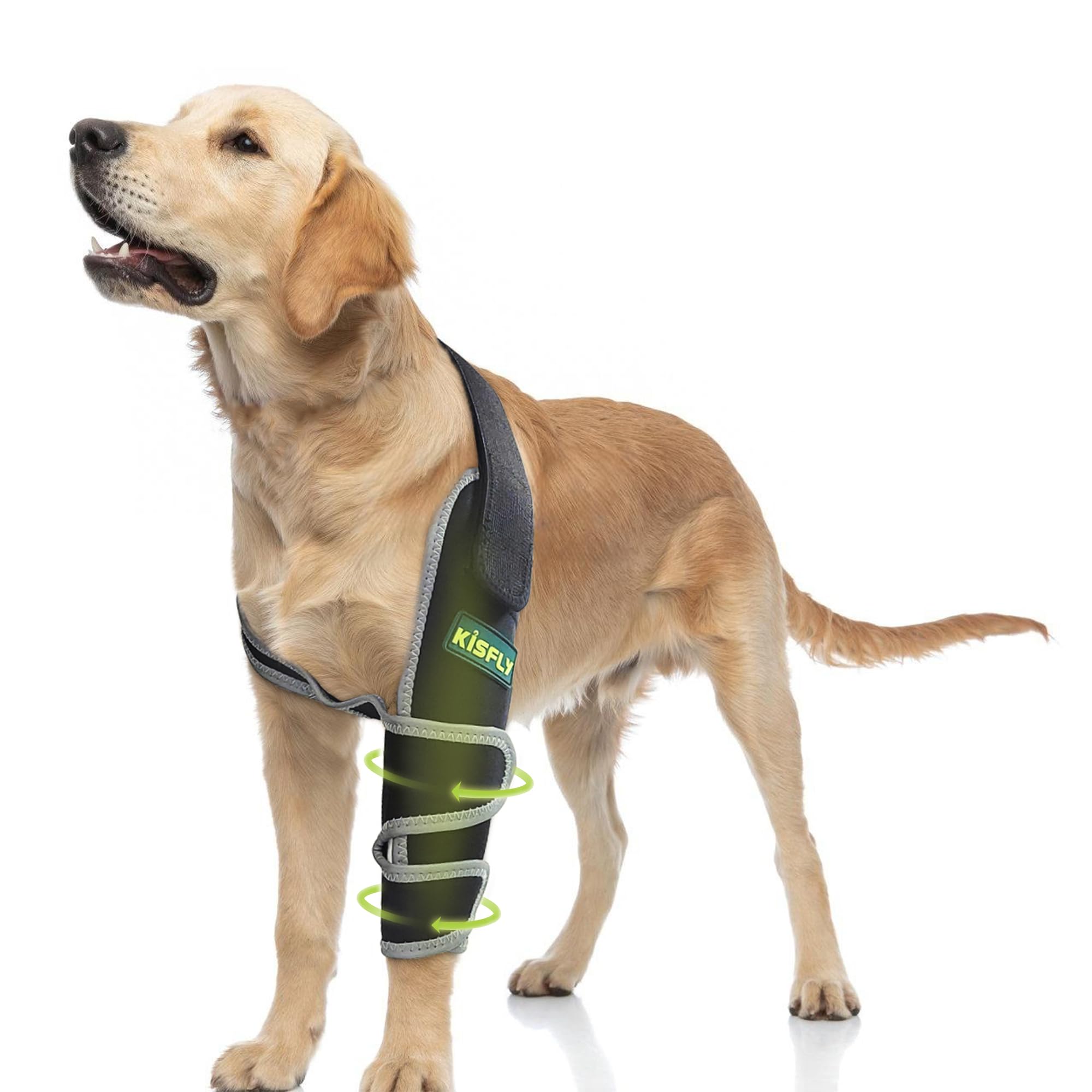 KISFLY Dog Elbow Brace for Front Leg, Supports Elbow and Shoulder Joints, Helps Reduce Calluses, Pressure Sores & Hygroma, Reflective Anti-Licking Design, Left Leg, Size XL2