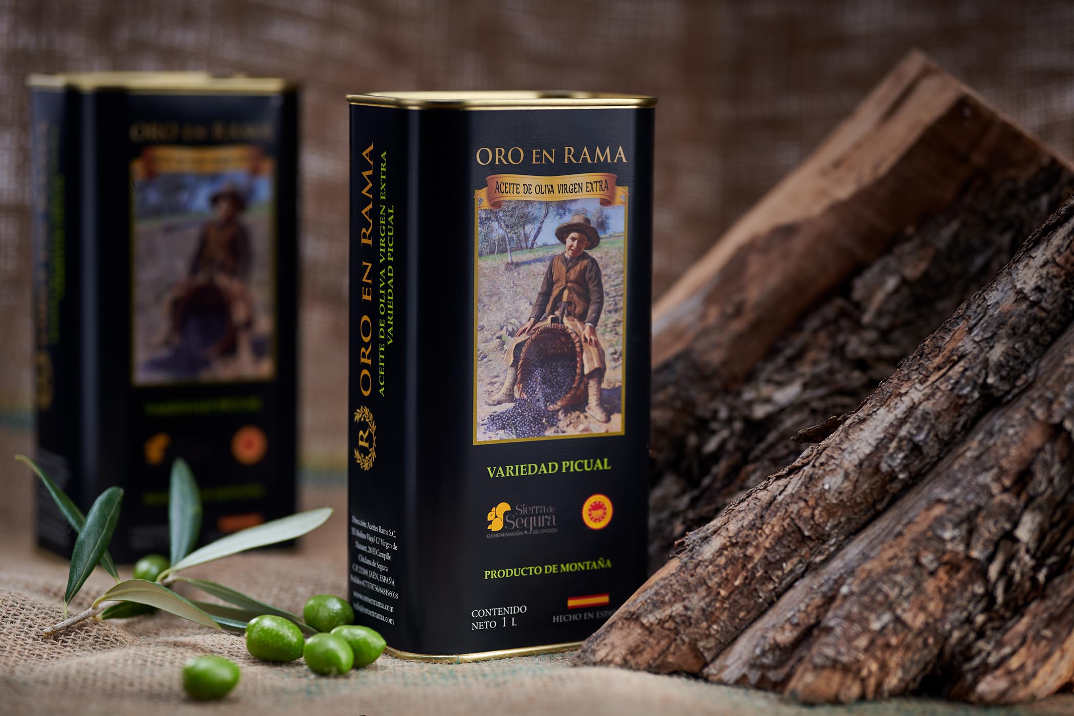 ORO EN RAMA | Aceite de Oliva Virgen Extra 100% Picual de Jaén | AOVE Premium de Primera Extracción en Frío | Aceite de olivar tradicional de montaña | DOP Sierra de Segura | NUEVA COSECHA 25/26 | 1L.