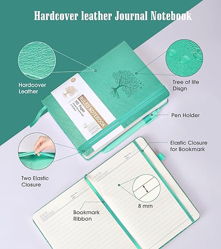 Miniatura 148 de Cuaderno de puntos, 360 páginas numeradas, cuadrícula de puntos, de 8.5 x 11 pulgadas, papel de punto de 3.53 oz/m², tapa dura gruesa, de cuero