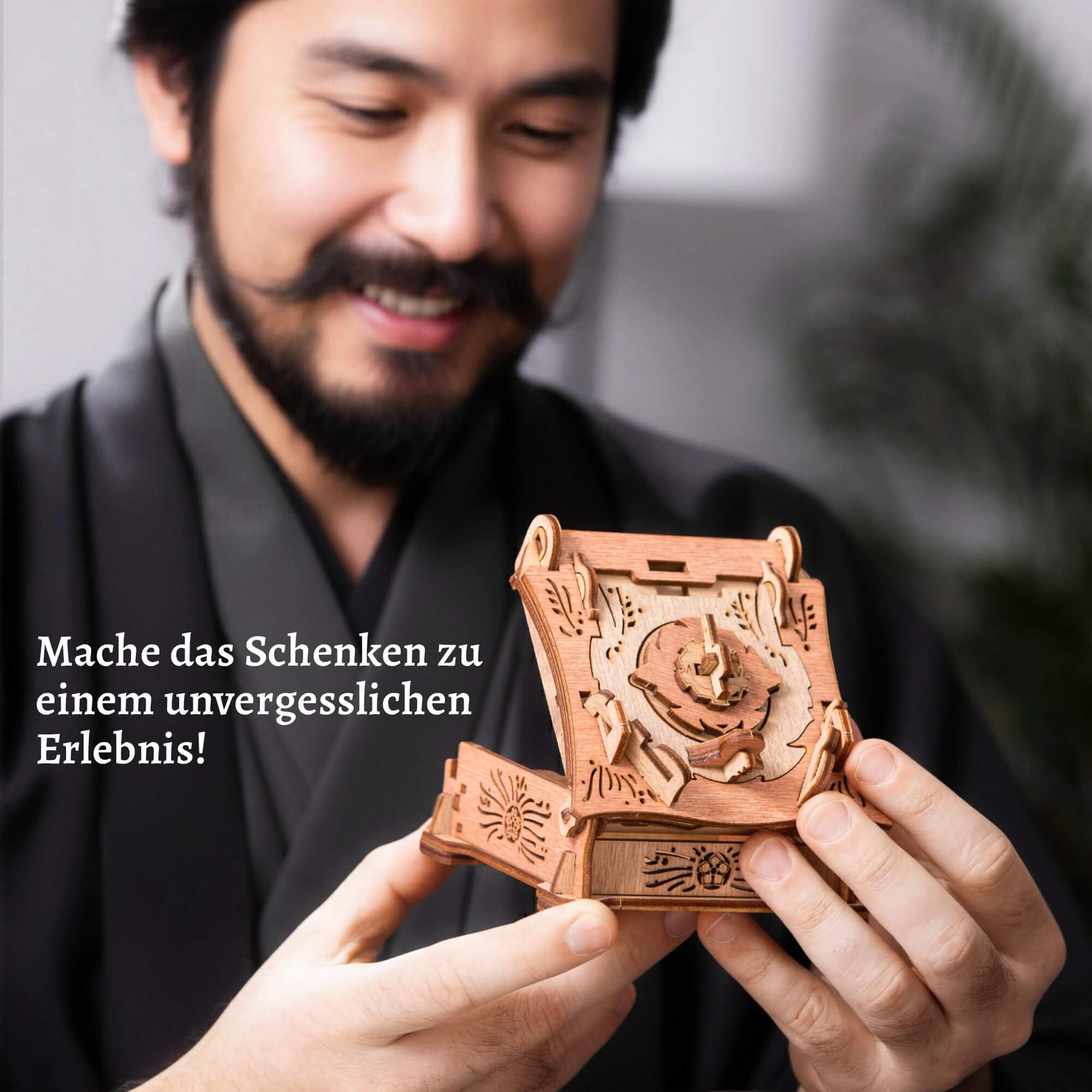 iDventure Samurai Puzzlebox | Escape Room Mechanische Schatzkiste | Geburtstagsgeschenk | 3D Holzpuzzel Rätsel | Knobelspiel für Erwachsene und Rätselbox für Jugendliche 14+
