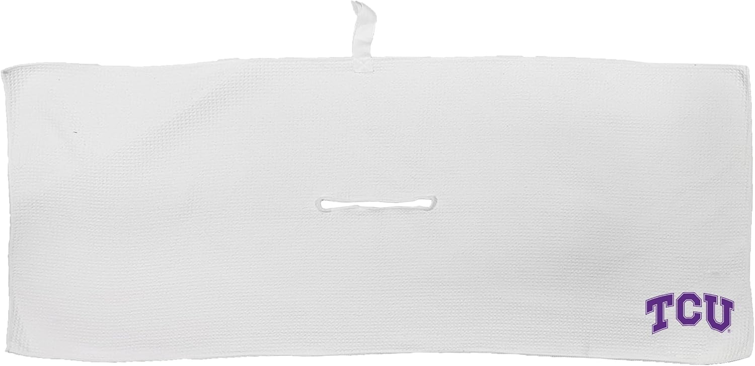 Team Golf NCAA NCAA Microfiber Towel - 16" X 40" (White) with Carabiner Clip, Premium Microfiber with Deep Waffle Pockets- Superior Water Absorption and Quick Dry Golf Cleaning Towel