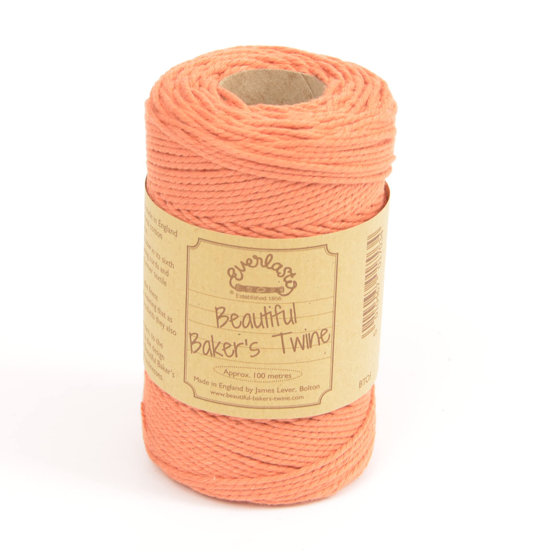 100m - Everlasto 'Solid' Beautiful Baker's Cotton Craft Twine (2mm approx) (ORANGE)