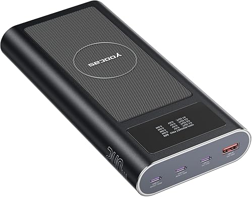 PD 240W Power Bank - Cargador portátil de 25000 mAh con carga de alta velocidad, pantalla digital inteligente de 4 puertos USB CUSB Abatería