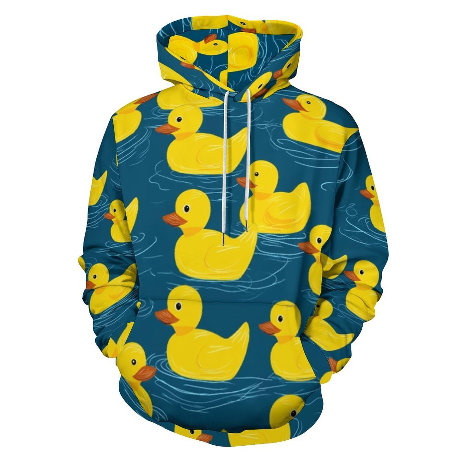 Sweat à capuche bleu ample pull confortable finis les vêtements trop étroits - 8
