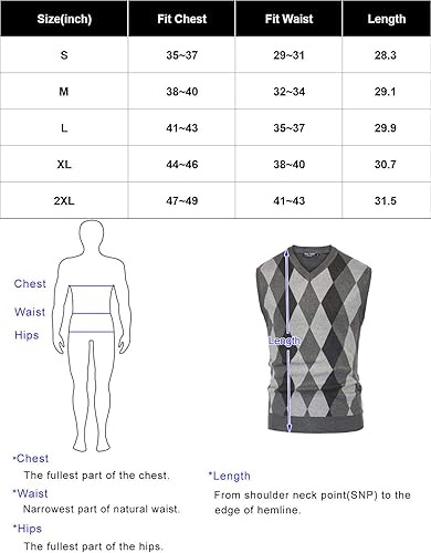 Miniatura 4 de Paul Jones - Chaleco de punto con diseño de rombos para hombre