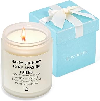 Kosmickiss Happy Birthday Gift for Women, Friendship Gifts Candle for Women