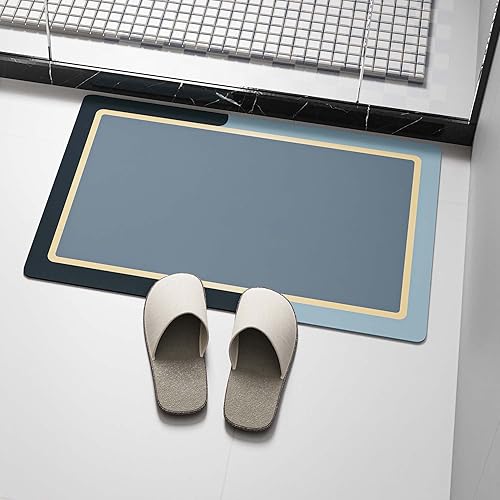 Pawertech Alfombra de baño, innovador material de tierra de diatomeas, súper absorbente, de secado rápido, parte inferior de goma antideslizante,
