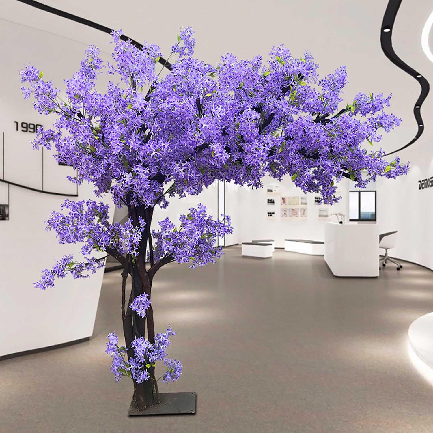 Artificial Cherry BlossomTrees?Large Purple Wishing Fake Tree Large Plants for Wedding Event Party Restaurant Mall 1.7m/5.5Ft High Extending 1.4m /4.59Ft