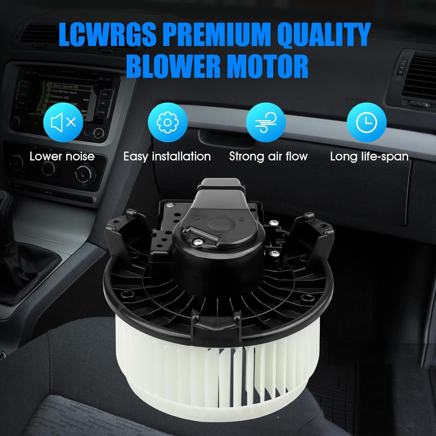 Front AC Blower Motor with Fan Fits for Toyota Tacoma 2005 2006 2007 2008 2009 2010 2011 2012 2013 2014 2015 HVAC Heater Blower Motor 700188, 87103-04043, 87103-04044