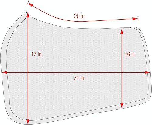Miniatura 4 de ECP Equine Comfort Products Almohadilla de sillín occidental de malla 3D, canales de aire transpirables, soporte de columna vertebral contorneada,