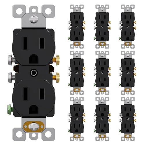 Miniatura 15 de AIDA Paquete de 20 tomacorrientes de receptáculo dúplex de 15 A 125 V, toma de corriente eléctrica de pared, toma de corriente dúplex, grado
