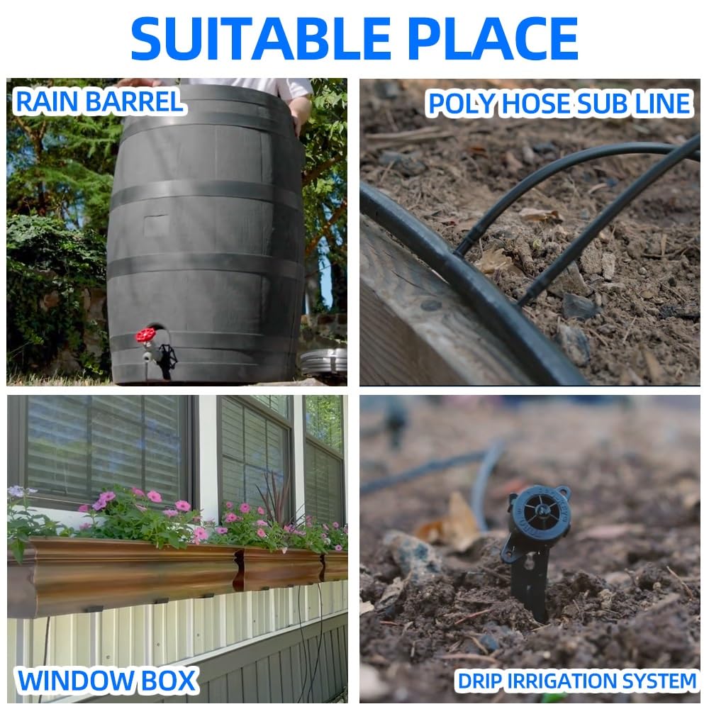 Tuyau d'arrosage goutte à goutte 1/4 ", 4/7mm, Micro Tube d'irrigation noir for système d'arrosage de jardin et de serre(15M)