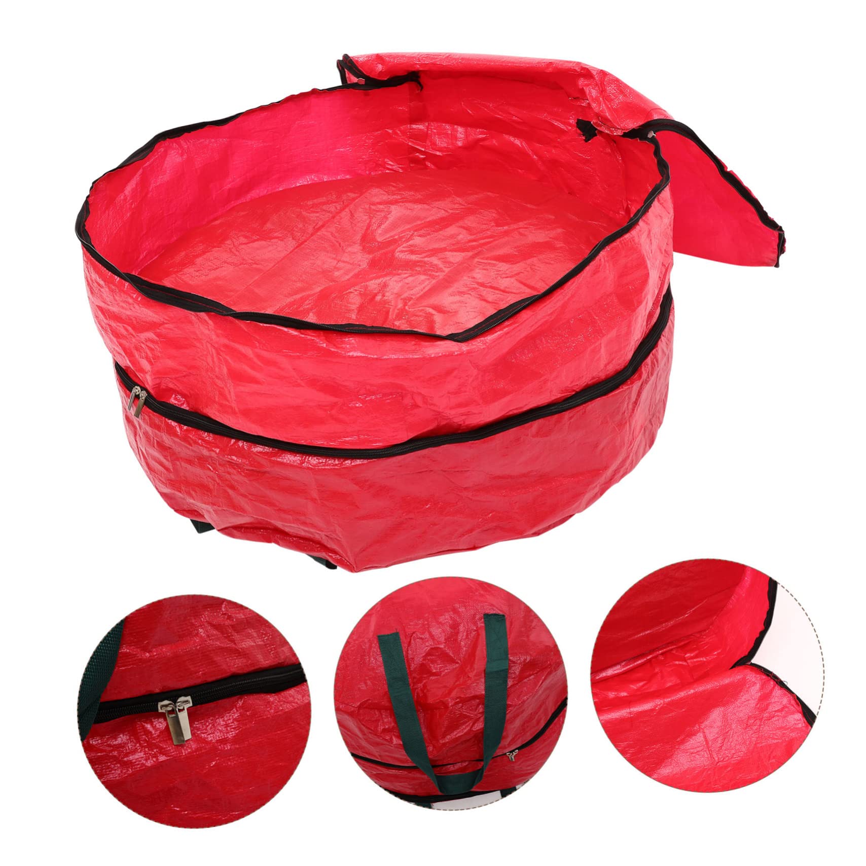 Levemolo Double Layer Pe Storage Bag for Wreaths Zippered Garland Container with Handles for Holiday Decor Organization and Seasonal Decoration Storage