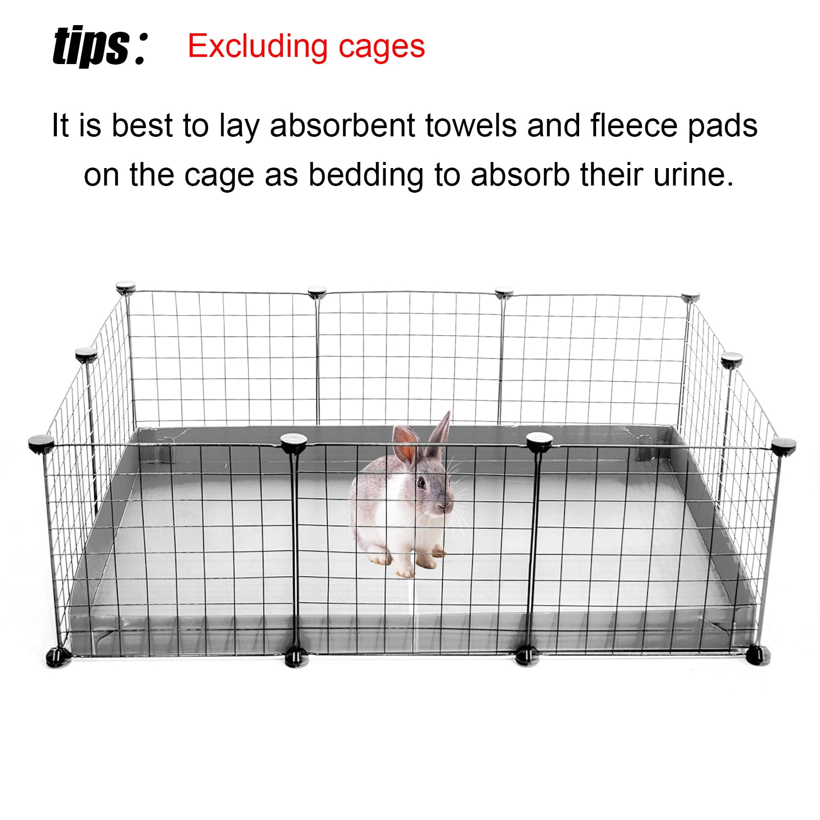 XITVVyg Guinea Pig Cage Liners,Washable Guinea Pig Bedding with Tarp Bottom for C&C Grids,Reusable Guinea Pig Mat,Waterproof Guinea Pig Pee Pads,Cage Liners for Guinea Pig,Bunny,Hamster,Rabbit - Image 3