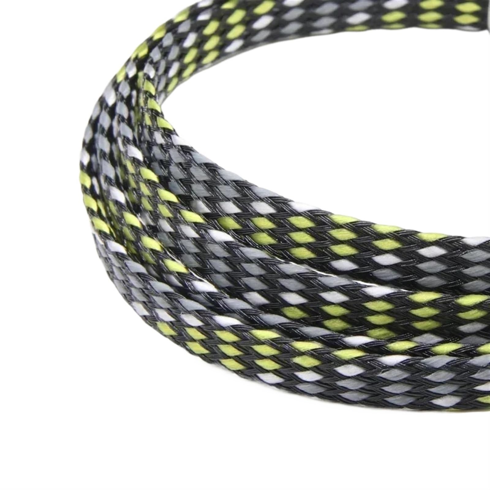 Cache Cable 1/5/20/50M Gaine tressée expansée Fil de Coton PP 4 8 12mm Enveloppe de Fil Souple Câble isolé Protection Ligne Harnais Gaine de câble(Yellow White Grey,12MM_50 Meters)