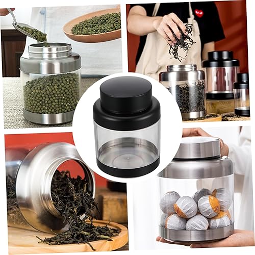Miniatura 6 de PRETYZOOM Tarro sellado de grano de café de acero inoxidable para miel, recipientes de vidrio con tapas, recipiente sellado para alimentos,