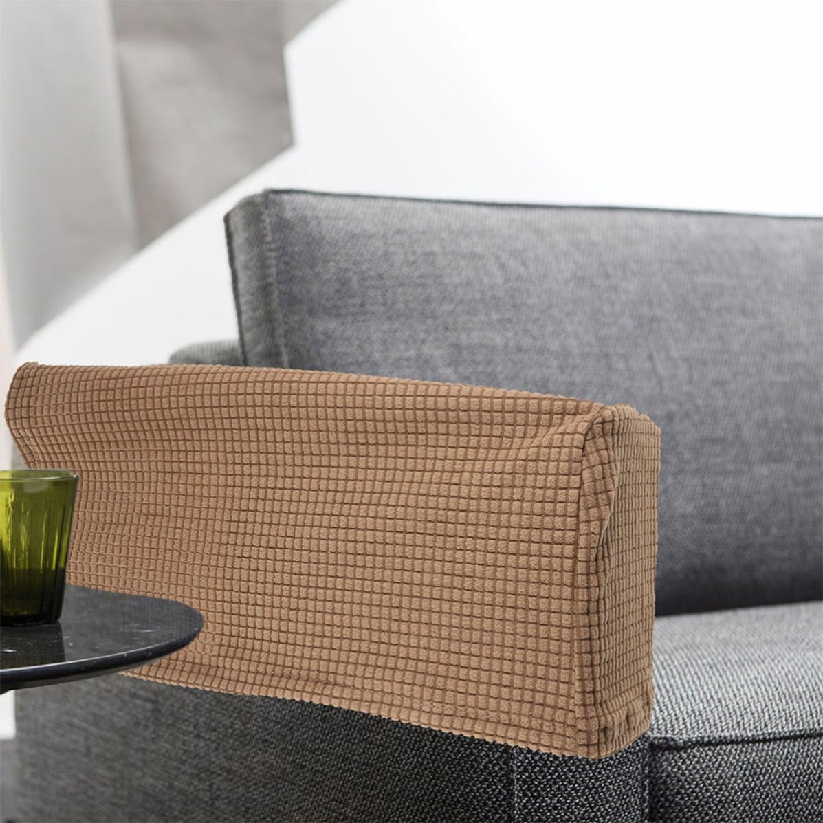 4pcs Sofa Armrest Covers for Couch and Armchair, Elastic Polyester Stretch Slipcovers, Machine Washable, Universal Fit, for Living Room and Home Use in Colder Seasons