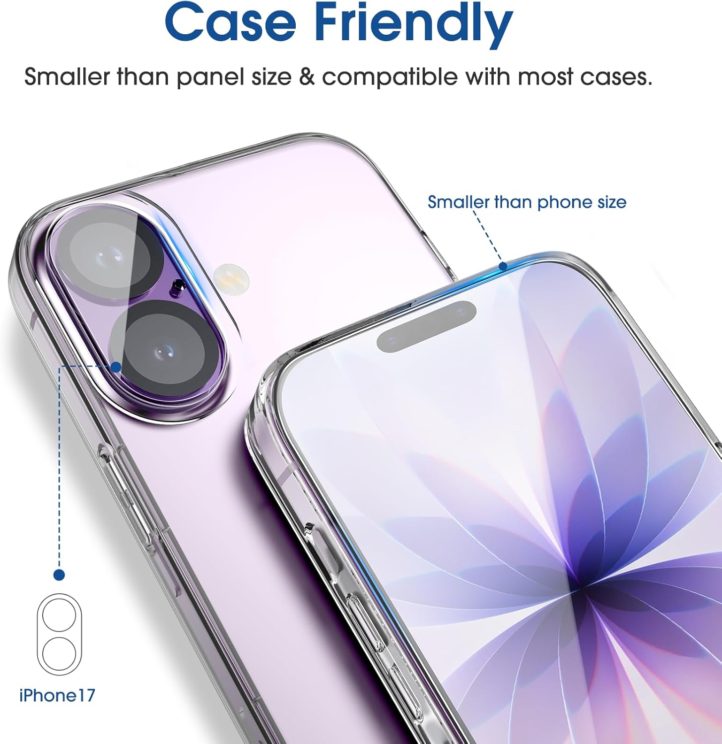 amFilm OneTouch Screen Protector for iPhone 17 6.3'' 2025   Camera Lens Protector | Auto-Alignment install | Bubble Free | 9H  Military-Grade Tempered Glass | FHD Clarity | Case Friendly | 2 2 Pack