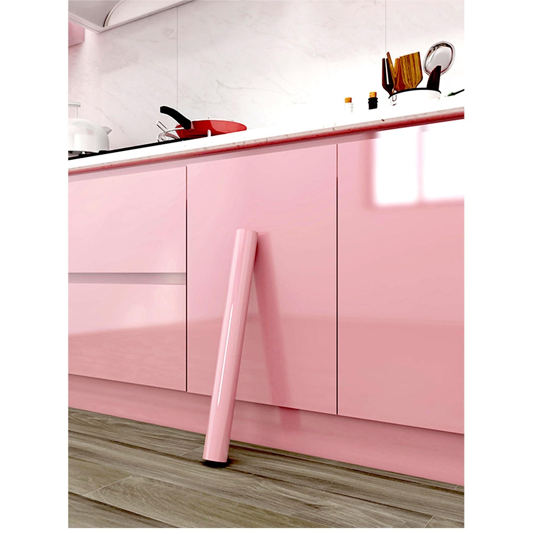 Kitchen Wallpaper High Gloss PVC Self-Adhesive Film - Peel & Stick Wallpaper for Furniture, Wardrobe, Kitchen