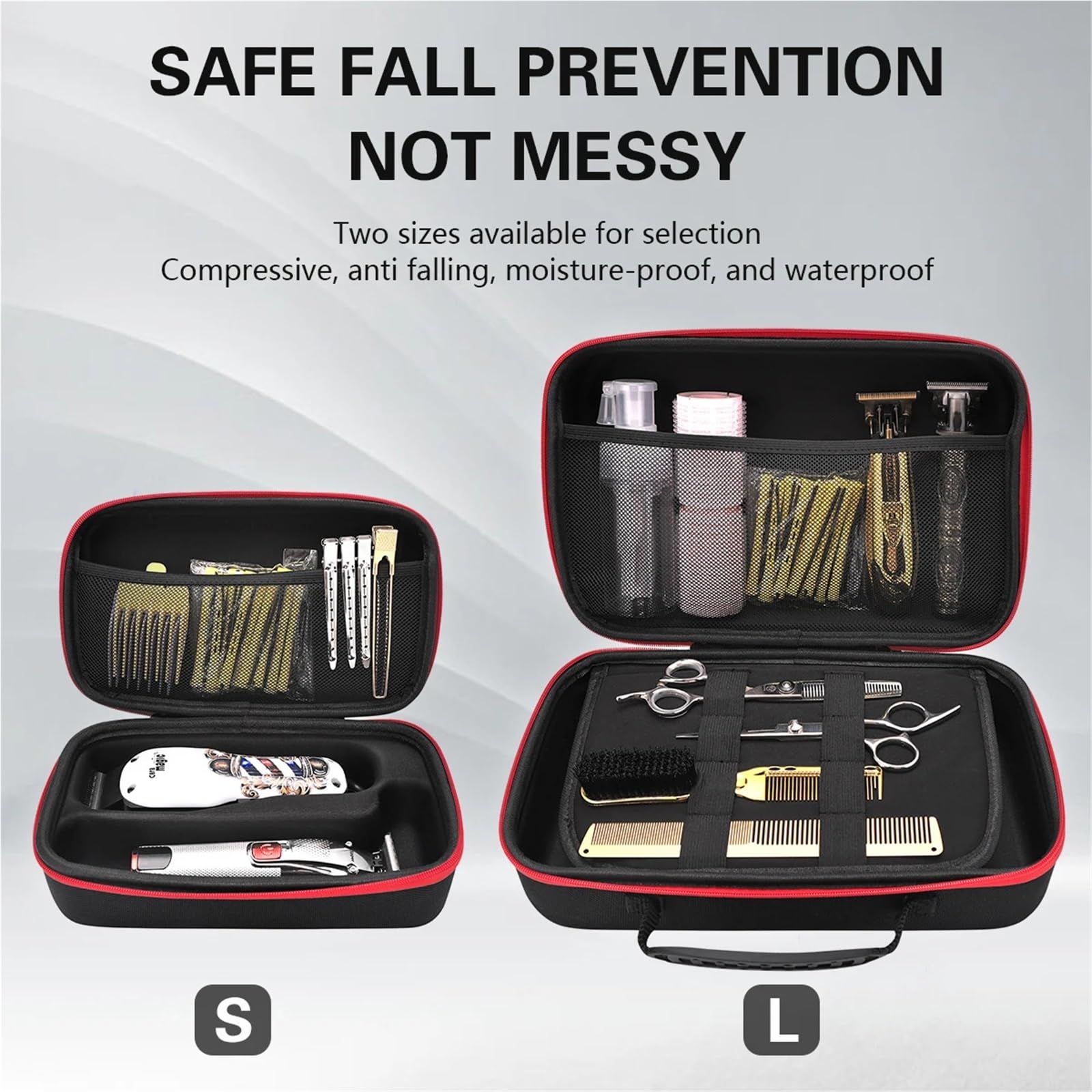Stoßfest Haar Schere Fall Tasche Barber Widerstand Trimmer Widerstand Koffer Wasserdicht Nicht-defrmation Styling Werkzeug Box(L)