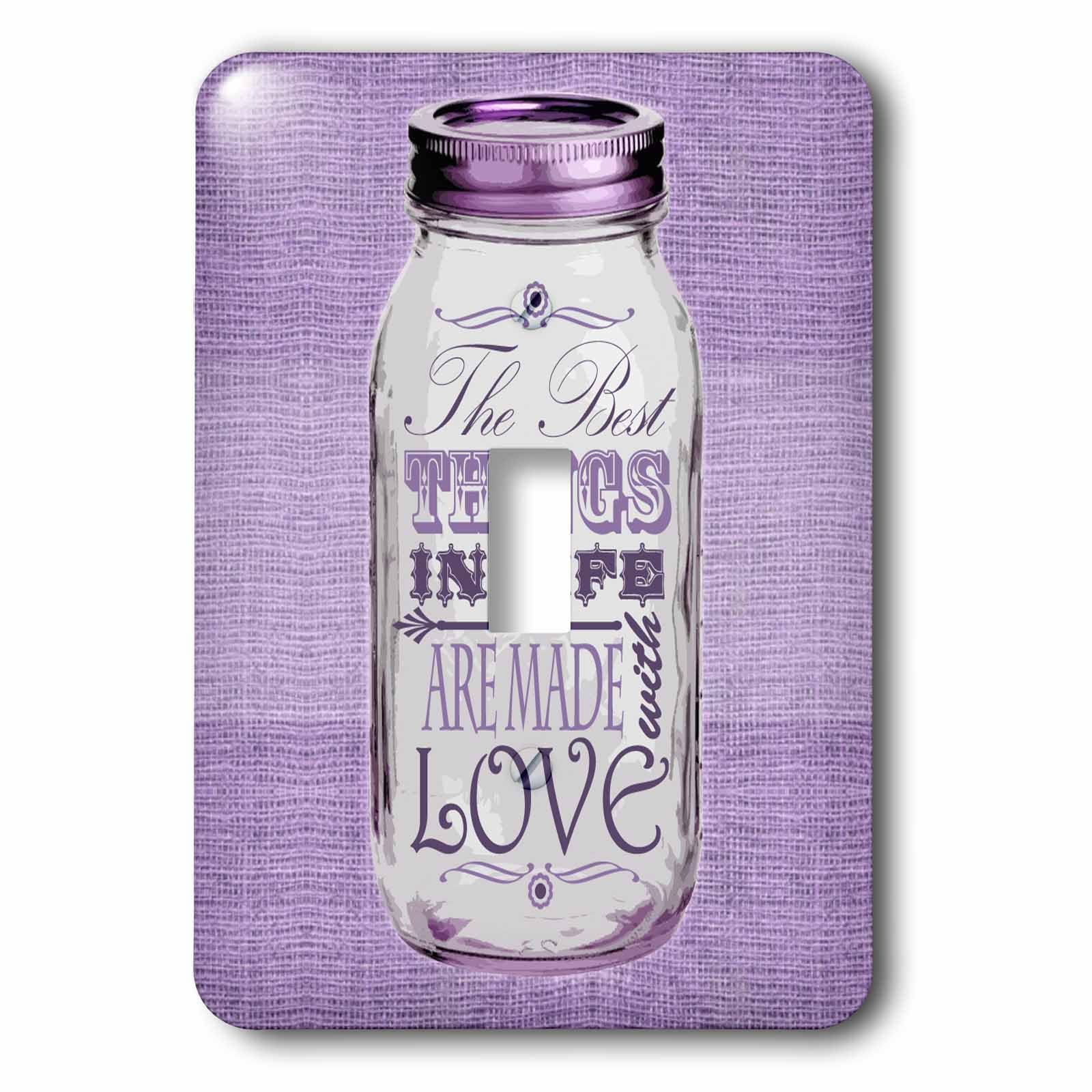 Interrupteur imprimé violet fait avec amour pour personnaliser la décoration de votre foyer