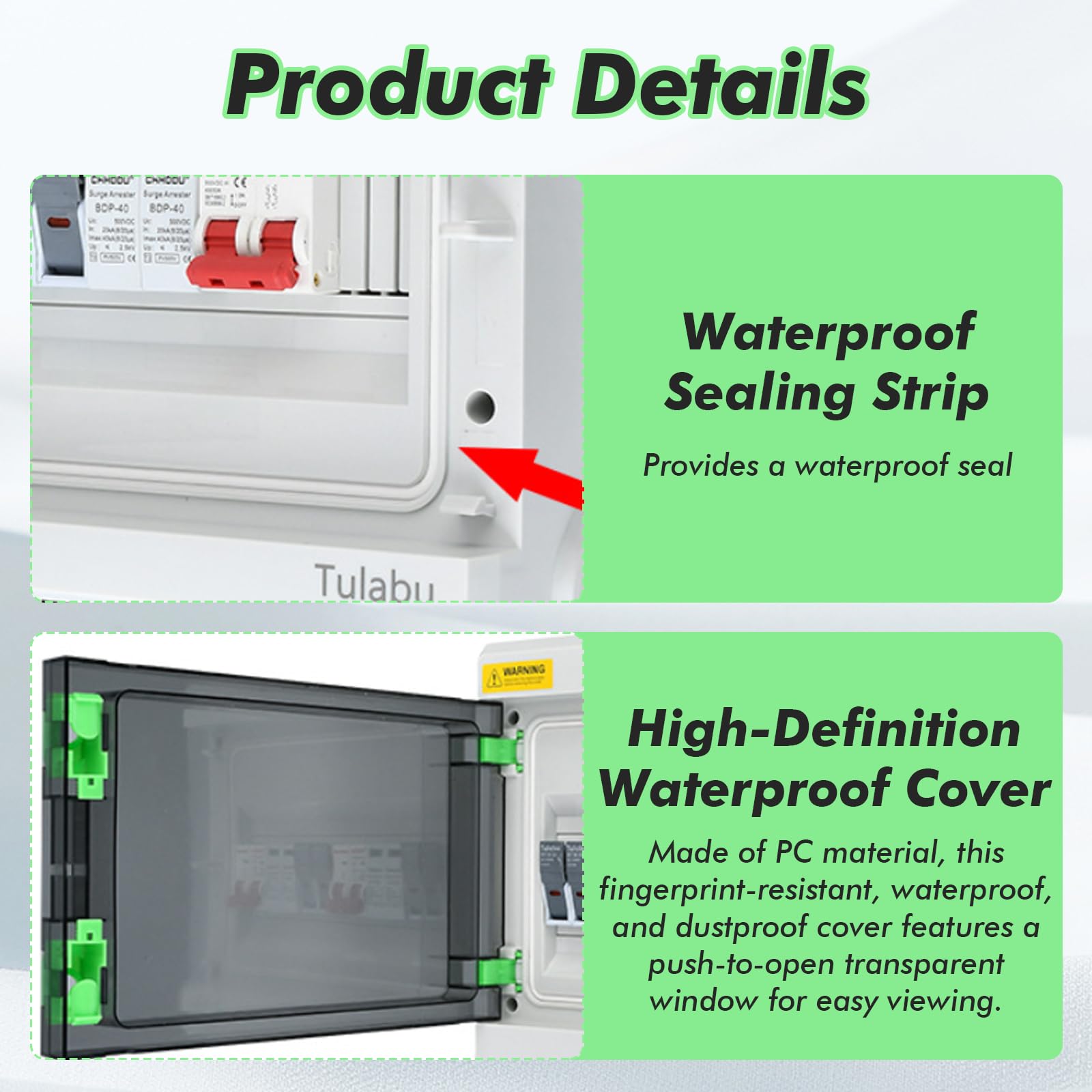Überspannungsschutz PV DC 1000V, 40A Trennschalter mit Leitungsschutzschalter, IP65 Solar Combiner Box 3 String, Wasserdichtes Solar Spannungsschutz, Plug & Play, (3 in 3 Out)