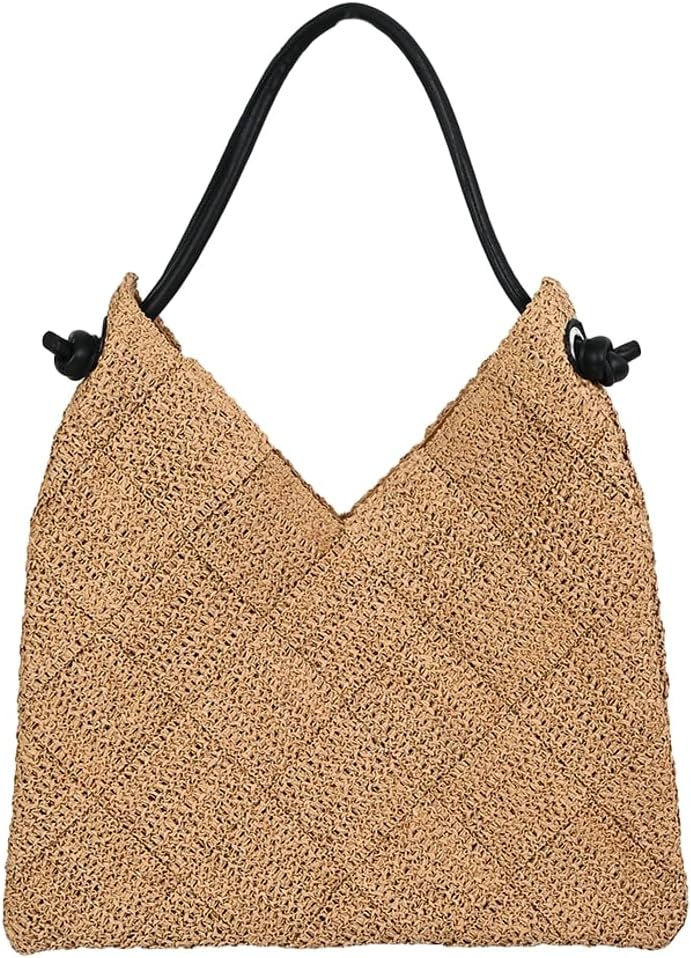 Woven Hobo Bag for Women Straw Beach Tote Handbag Stylish Shoulder Bag Large Capacity Purse for Travel Vacation