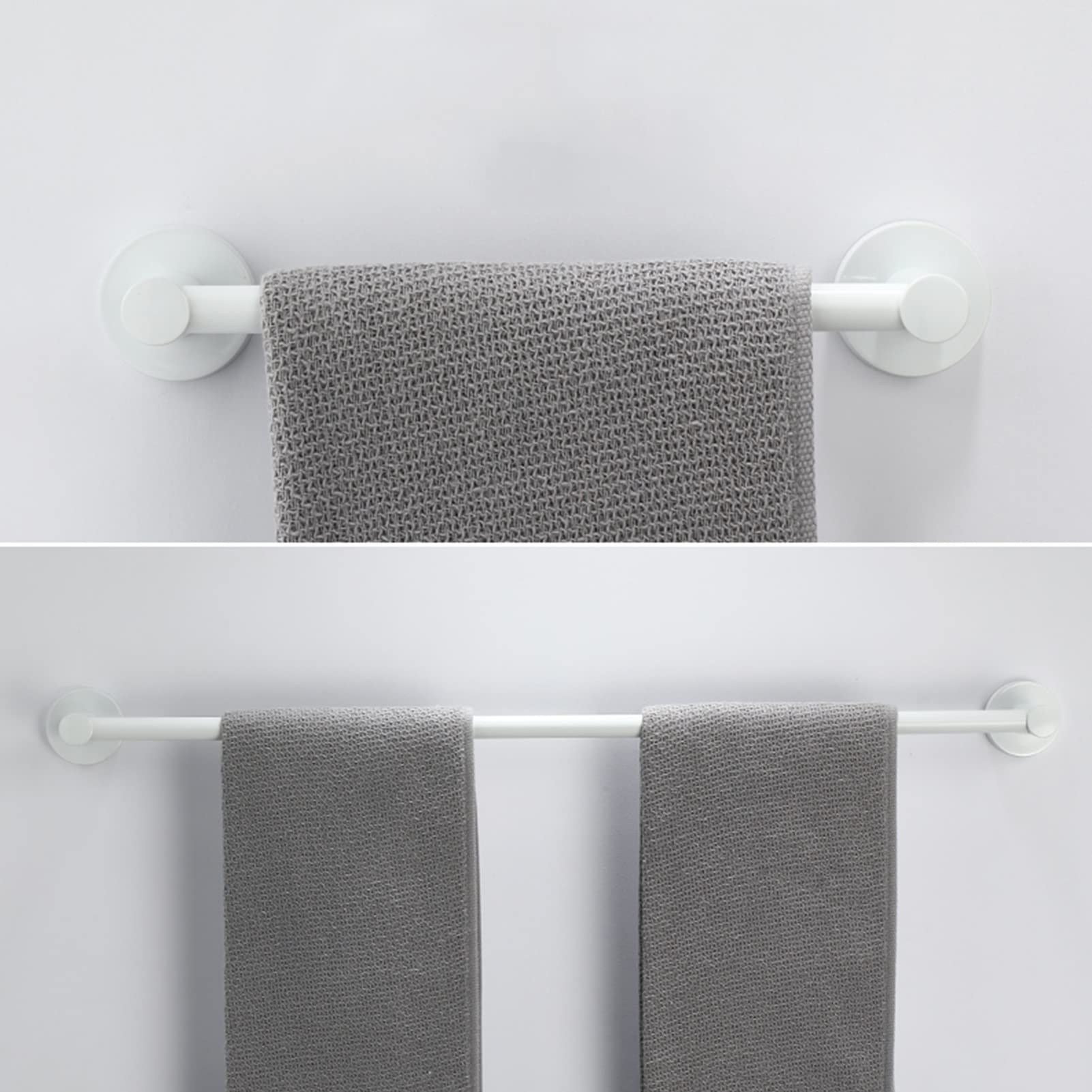 Toallero de baño, toallero de Mano Blanco, Acero Inoxidable, Acabado Pulido, toallero, toallero montado en la Pared, 6 tamaños de 30 cm a 80 cm (Size : 60cm)