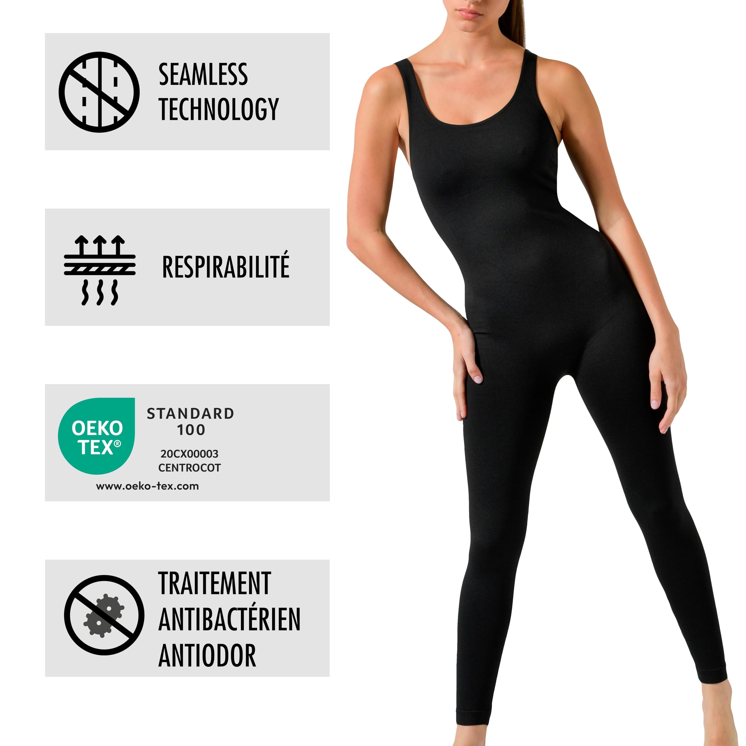Risalti Combinaison Femme, Tenue De Sport Femme élégante - Ensemble De Sport Femme De Yoga, Jumpsuit Femme De Fitness, Combinaison Gainante Femme, Combinaison Sexy Pour Femme- Made In Italy