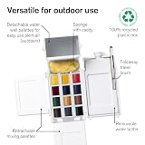Winsor & Newton Professional Watercolor Paint Set, Compact Set, 12 Half Pan and Accessories