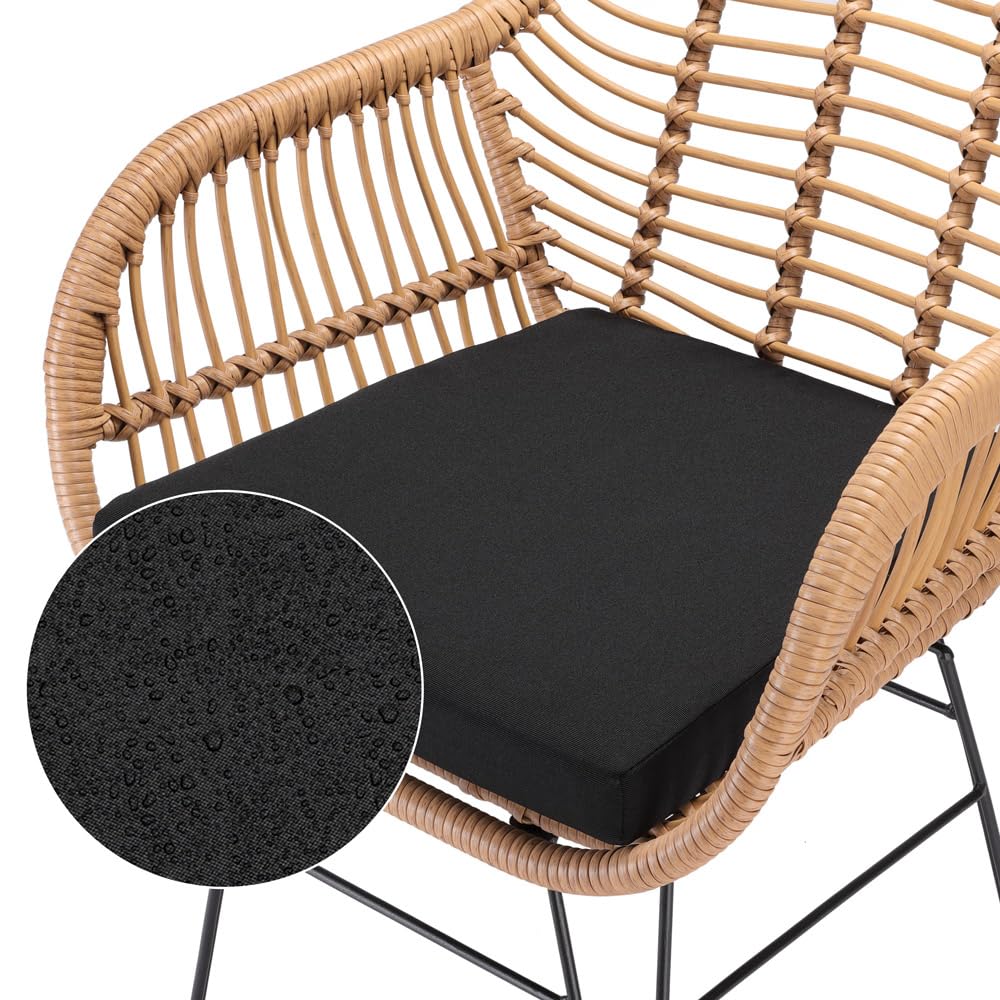 Casaria® Gartenstühle 2er Set Polyrattan inkl. Auflage Armlehne Metall Wetterfest Verstellbar Outdoor Modern Garten Terrasse Balkon Gartensessel Stuhl