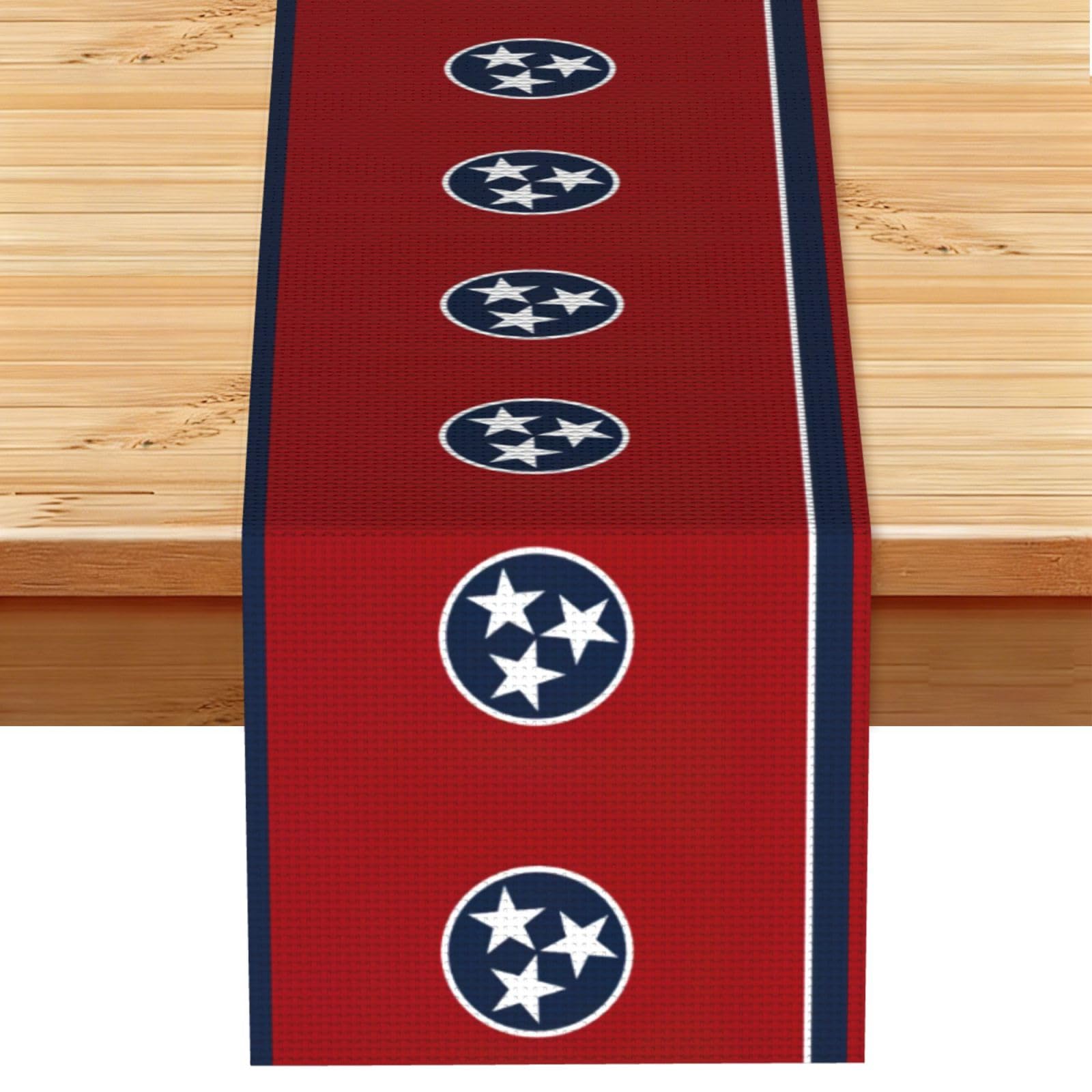 Tennessee state flag Vintage Style Table Runner 13x72in, Soft Printed Centerpieces for Tables, Kitchen, Countertops & Dining Area Home Decor
