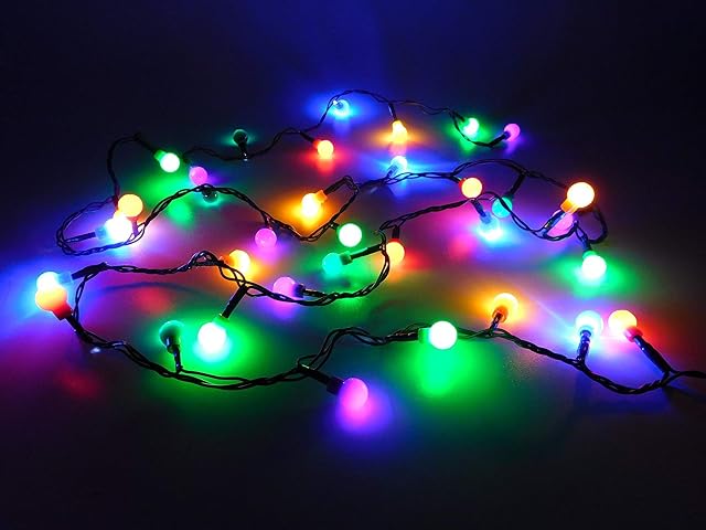 Christmas Concepts® 35 Multi Colour LED Berry Lights With 3m Green Cable - Fairylights- Indoor Lights