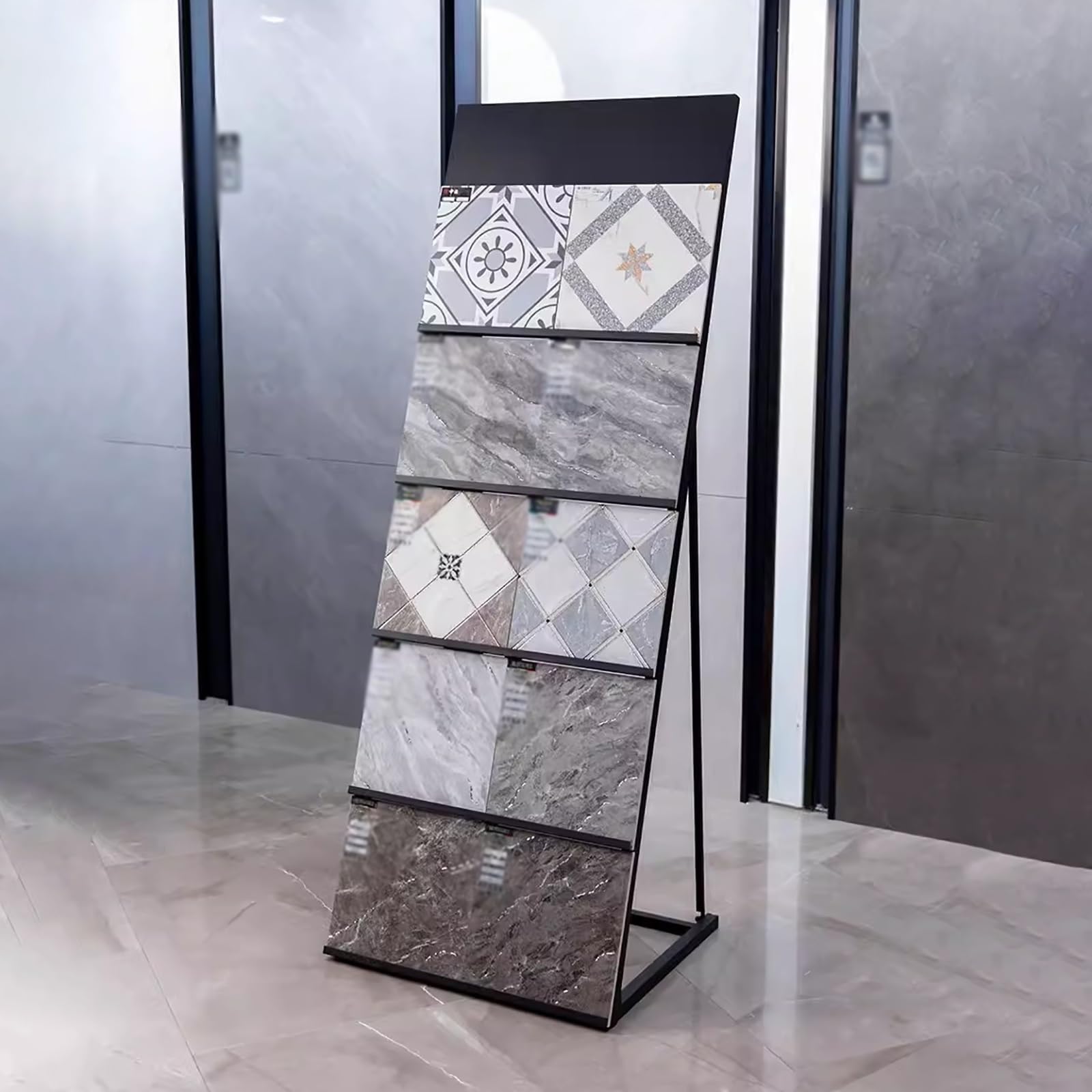 JYHHCYS Fiberboard Display Stand Rack - Large Floor Porcelain Display Shelf For Retail - Plate Display Tile Sample Storage Rack for Stores, Showrooms - Sample Door Stand(H 168cm/5.5ft)