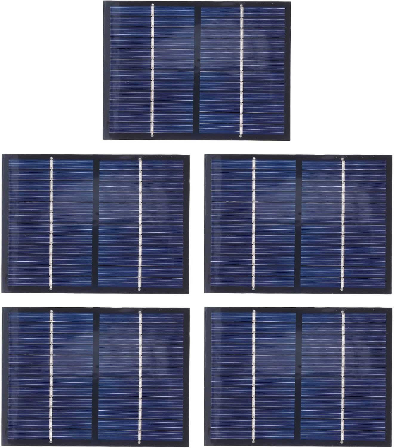 PET Solar Panel, 5Pcs Laminated Solar Panels Waterproof 1.5W 12v PET