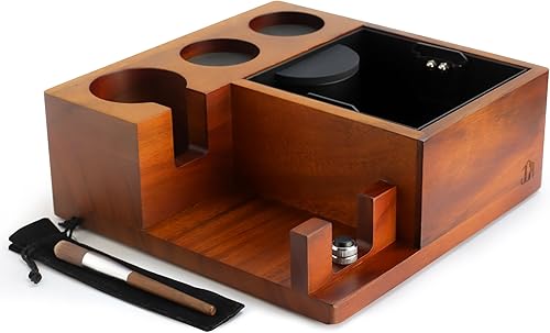 Miniatura 1 de Knock box - Organizador de accesorios para máquina de café molido, portafiltro, apisonamiento y soporte distribuidor con cepillo de limpieza