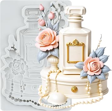 Perfume Bottle Silicone Mold Perfume Bottle Candy Fondant Molds For Cake Decorating Cupcake Topper Polymer Clay Chocolate Gum Paste