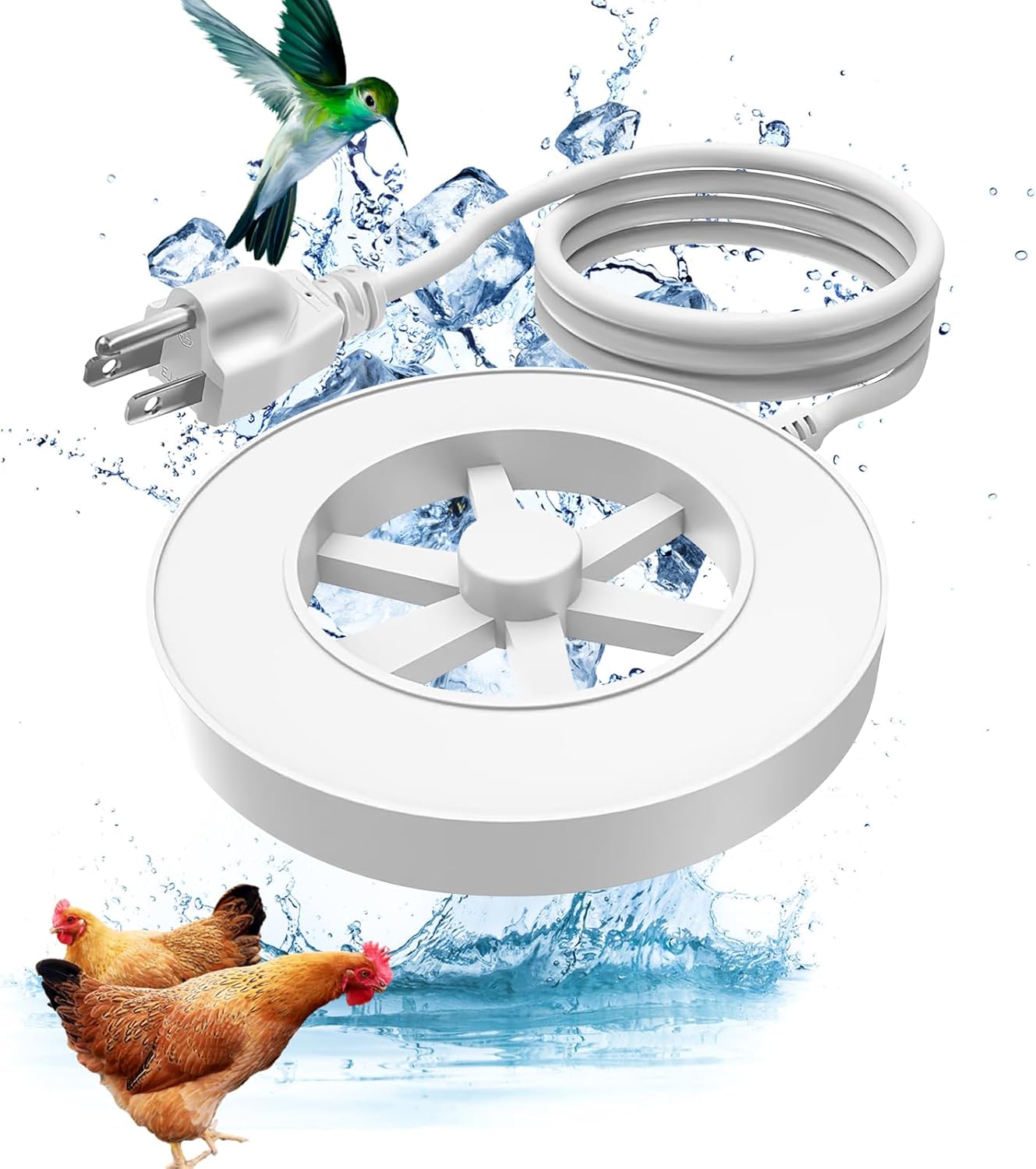 Bird Bath Heater for Outdoors in Winter, 70W Bird Bath Deicer Full-Covered Aluminum, Thermostatic Controlled Auto Shut Off Winter Water Heated De-icer, Birdbath Heater