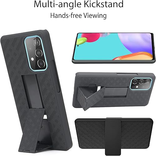Miniatura 3 de Ailiber Funda compatible con Samsung Galaxy A53 5G, funda para Galaxy A53 5G con protector de pantalla, clip giratorio para cinturón, soporte de