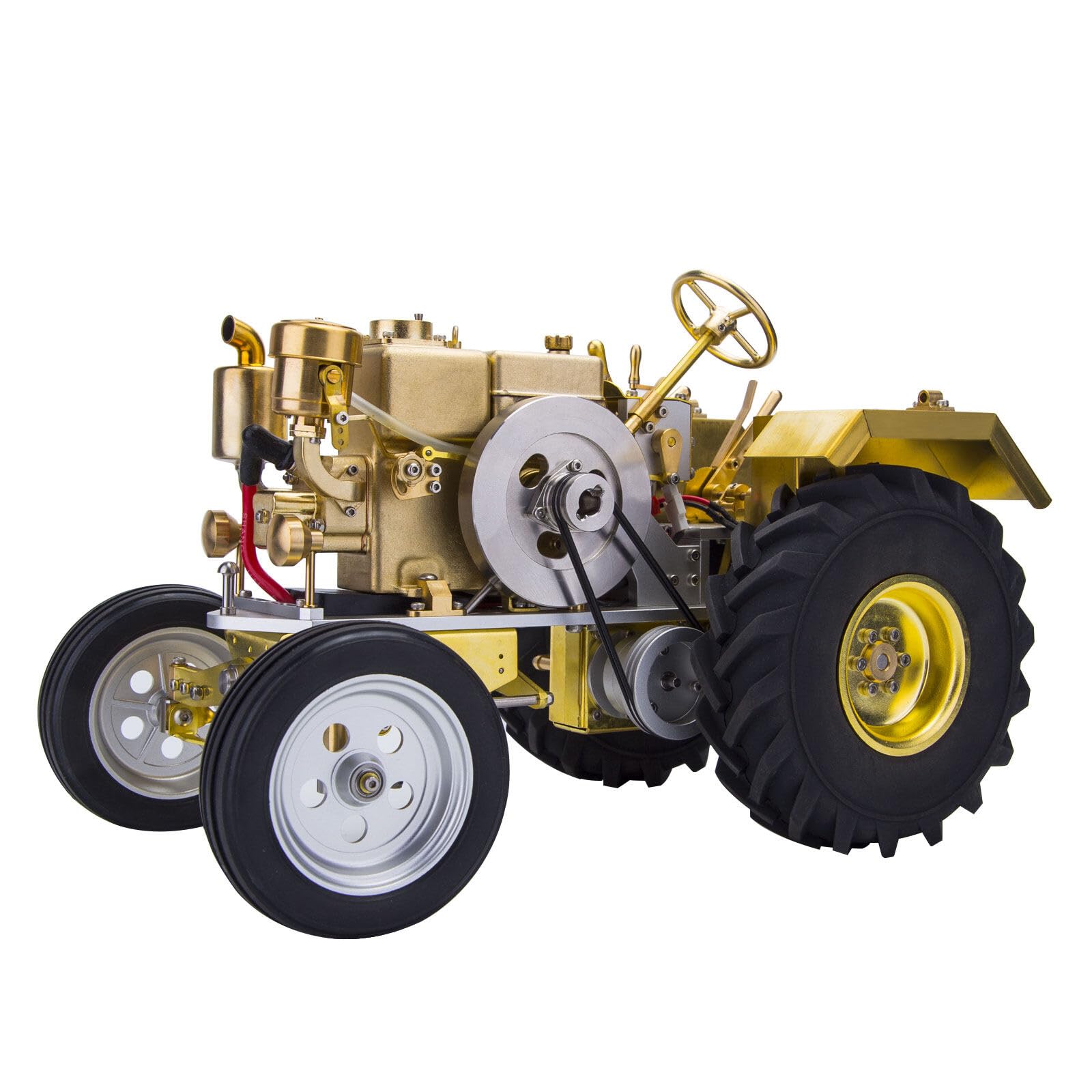 Mini retrò orizzontale raffreddato ad acqua monocilindrico motore a benzina modello trattore agricolo meccanico modello di veicolo, giocattoli creativi per adulti (T26)