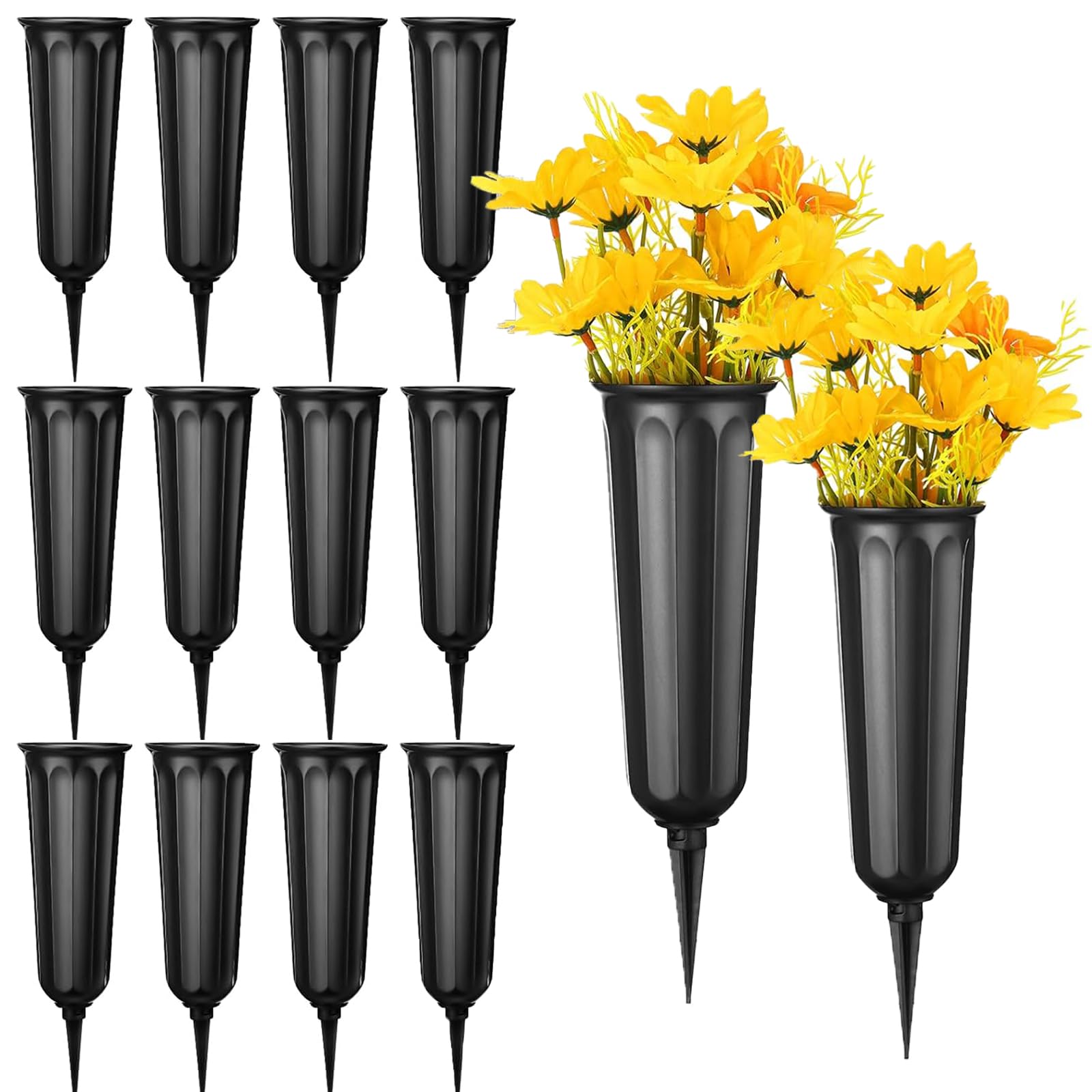 Amazon.com: 12 Pack Memorial Flower Vase Plastic Cemetery Vases