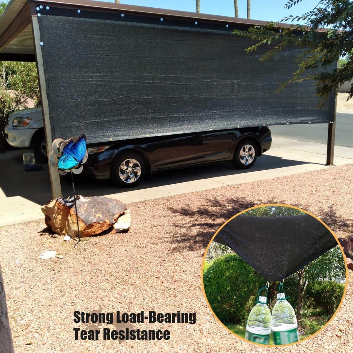 80% Shade Cloth - Heavy Duty Mesh Tarp for Greenhouse, Garden, Patio Plants, and Pergola - HDPE Material, Air Permeable with Grommets