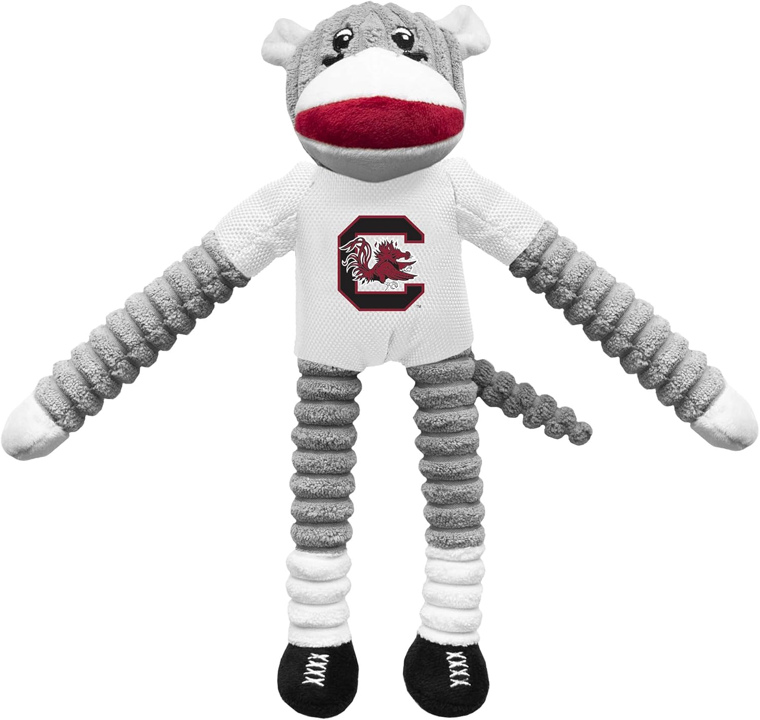 Littlearth NCAA South Carolina Fighting Gamecocks Team Sock Monkey Pet Toy - Officially Licensed Teams