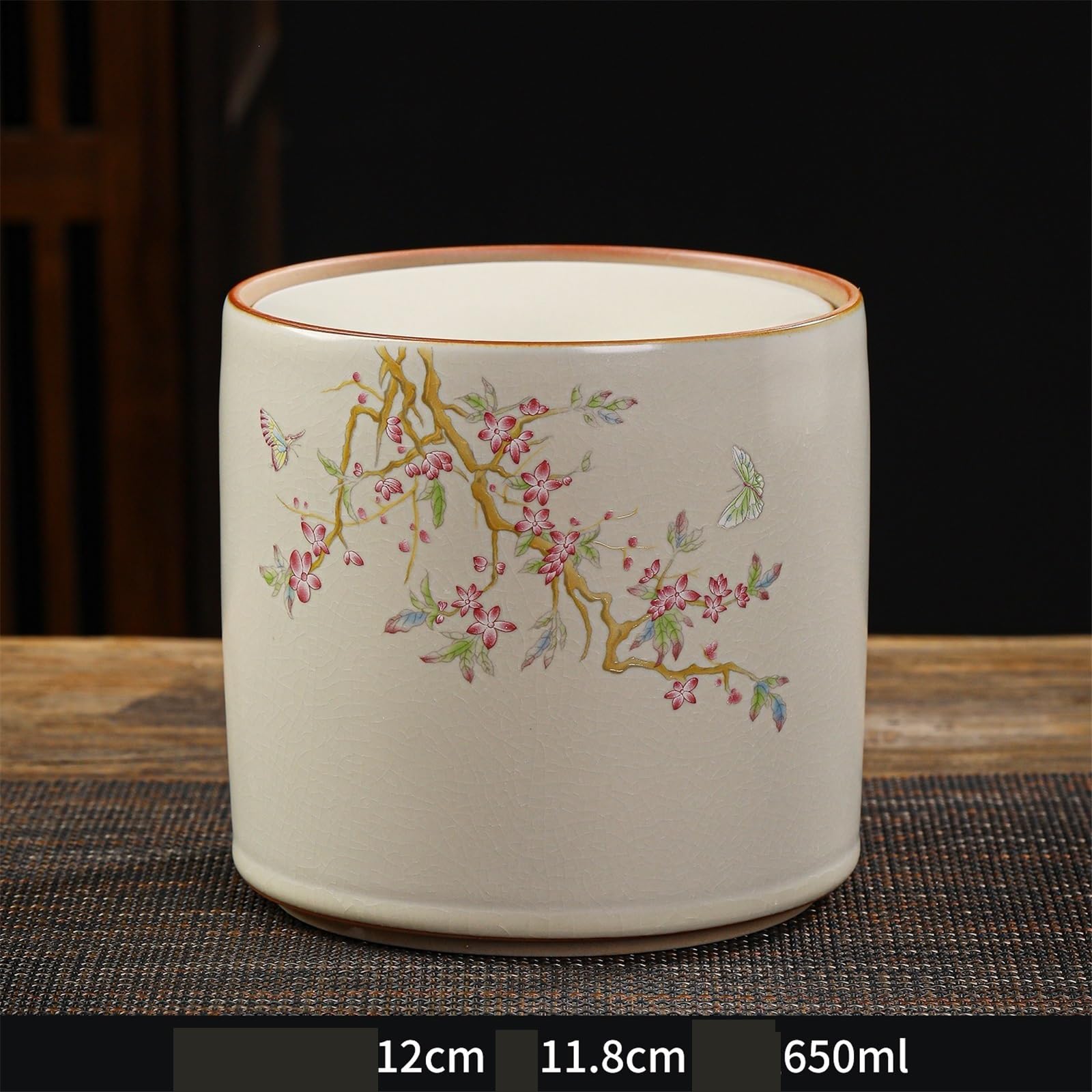 Popielniczki do papierosów Ceramiczna popielniczka w kwiaty na biurko domowym biurze(Średni)